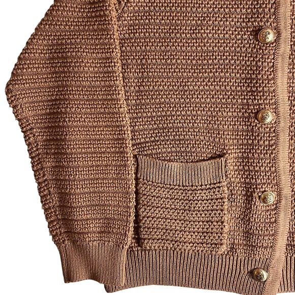Anrabess Women's Brown Sweater Size S, with Gold Buttons  , long sleeve - Picture 2 of 9